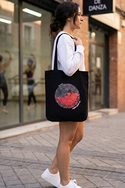 Çağdaş Yaşam İçin İspanyol Kadın Desenli Bez Çanta Seti - Desenli Çanta ve Ma...