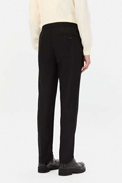 D'S Damat Ds Damat Regular Fit Black Gabardine Jogger Pants