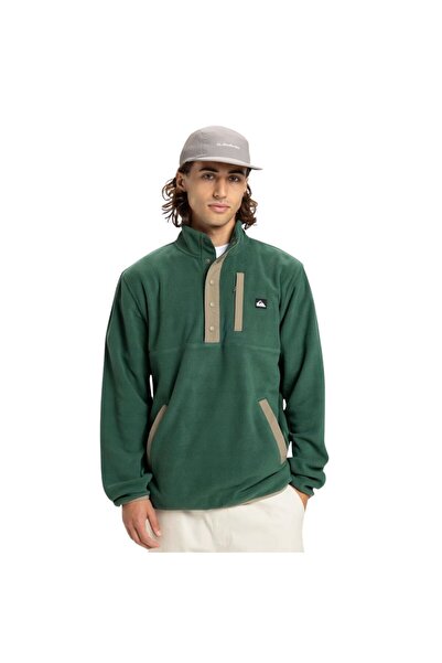 Quiksilver No Destination Hs Men's Green Fleece Jacket Men's Fleece Jacket Eqypf03072