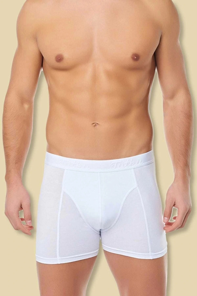Tutku Men's White 6-Pack Elastane Stretch Boxers