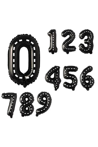 Generic Number 0-9 Shaped Aluminium Foil Inflatable Black Balloon 40inch