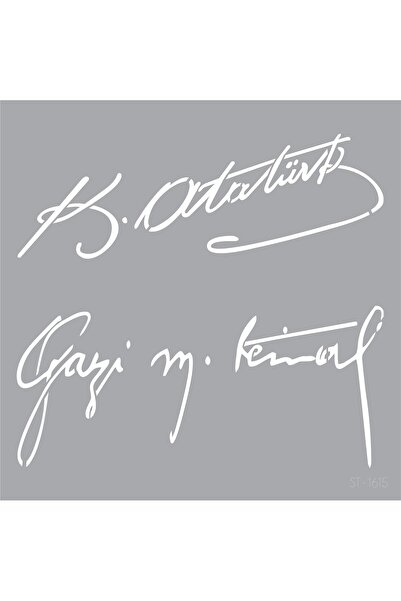 Artikel Atatürk Imzası Stencil Boyama Şablonu 30x30 Cm, Duvar Stencil, Fayans...