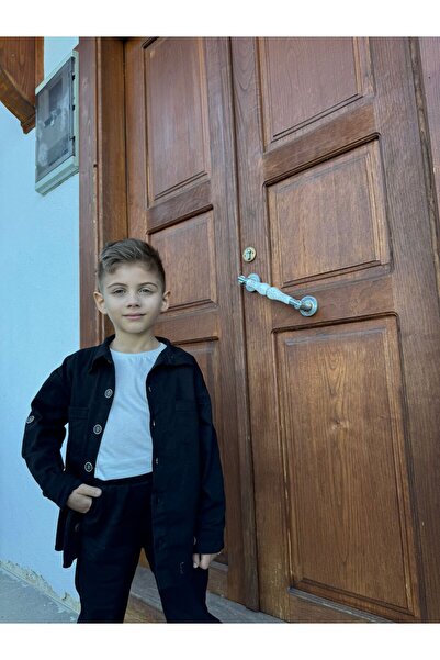 Pollito Boy's Cotton Shirt T-shirt Trousers 3-Piece Bottom Top Set