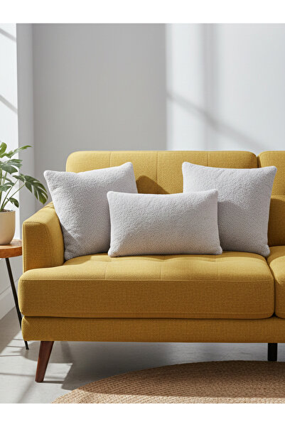 oneplise Set pătrat din 3 piese pernă / pernă 2 laterale gri / 1 gri mediu (4...