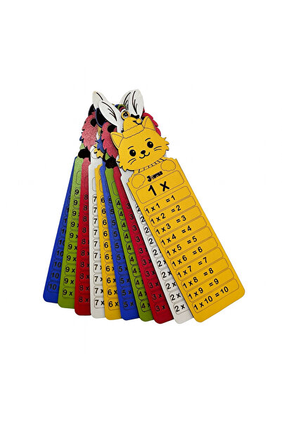J TOYSS Ahşap Çarpım Tablosu Kartları (9x6 Cm) – Çocuklar Için Matematik Öğre...