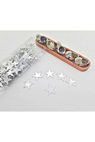 RetroLazer Plexi Star Decor Ασημί 3 εκ. 100 Τεμάχια