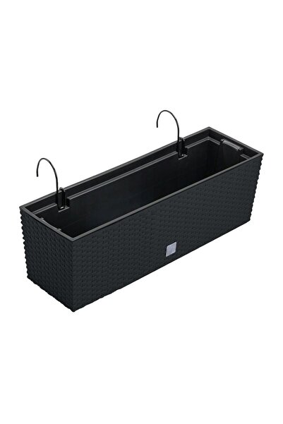 Prosperplast Jardinieră decorativă cu suport metalic, imitație de ratan, antr...