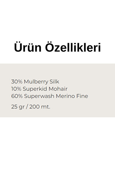 Gazzal Exclusive %60 Superwash Merino %30 İpek %10 Kid Mohair – 25 g 200 m İnce Örgü İpi-9912