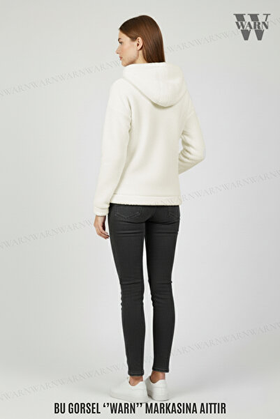 warn Плюшева тканина з довгими рукавами, капюшоном, кишенями-кенгуру, оверсайз, зимова