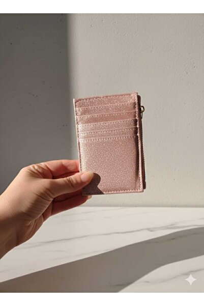 mirakuş Pink Glitter Shiny Card Holder Wallet