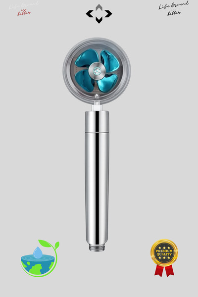 LİGROUND Su Tasarruflu 360° Dönerli Duş Başlığı Çift Turbolu Tazyikli Duş Baş...