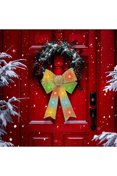 Mercaton Fundă decorativă LED cu lumini - Auriu - 11 LED-uri colorate - 40 x ...