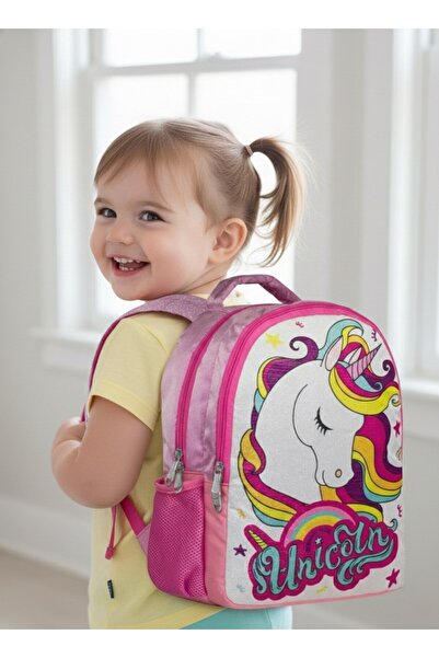 Famebag Unicorn Simli Pembe Kız Çocuk Okul Çantası Ve Günlük Sırt Çantası-153