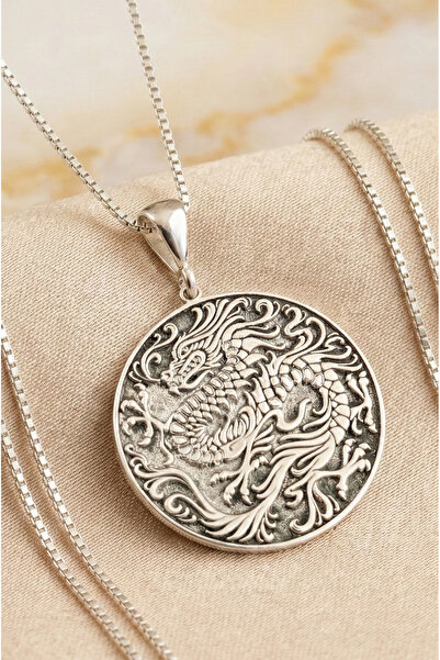 sevy jewelry Ejderha Kolye Ucu 925 Ayar Gümüş Dragon Kolye , Silver