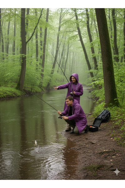 İMEXTECH Unisex Purple Eva Fabric Water Windproof Raincoat