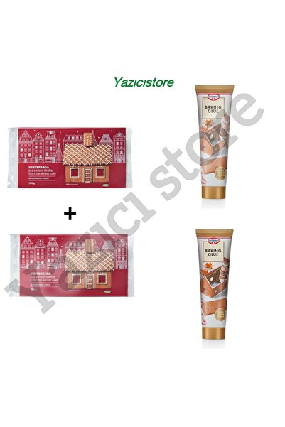 IKEA VINTERSAGA iki adet zencefilli ev kurabiyesi ve 2 yapıştırıcı , gingerbreadhouse