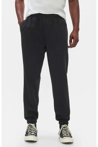 GAP V-Herıtage 500382 Logo Logo Fleece Jogger Fransız Havlu Kumaş Erkek Eşofman Altı SİYAH