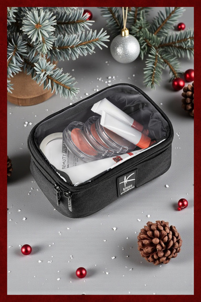 Kityuu Mini Makyaj Çantası Profesyonel Şeffaf Makyaj Çantası Seyahat Kozmetik Çantası Cilt Bakım Çantası