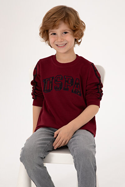 U.S. Polo Assn. Erkek Çocuk Bordo Bisiklet Yaka Sweatshirt 50316537-VR014