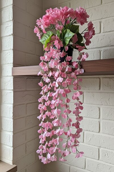 Ekozi Home Saksıda Yapay Sarkan Bitki Ortanca 6 Dal 60 Cm Pembe