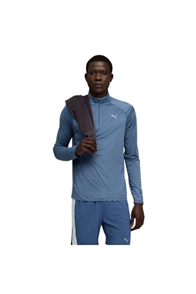 Puma Run Veloty Cldspn 1/4 Zip ?M Men's Blue Running T-Shirt Men's Running T-Shirt 526627