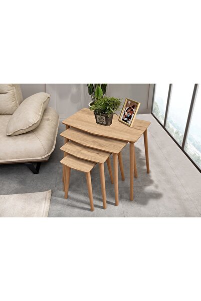 Vivense VEGA ZİGON SEHPA, DÖRTLÜ, MEŞE