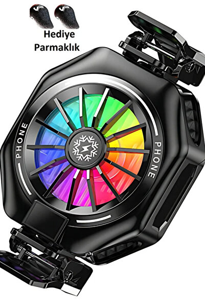 Fibaks Telefon Soğutucu Fan Radyatörlü Magsafeli Aparatlı 27w Power 3 Farklı Derece Ayarlı Rgb Işıklı Fan