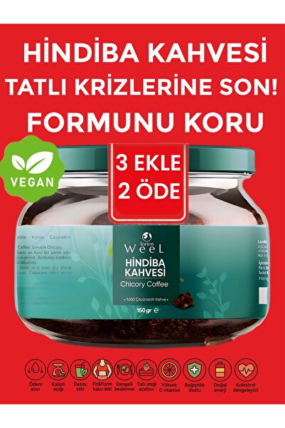 Lorien Weel (KARAHİNDİBA) Hindiba Kahvesi Granül Diyet Detox For Kahvesi Glutensiz Inulin Bromelain X5 Coffee
