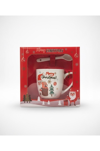 fecahome Noel Temalı Kupa Beyaz