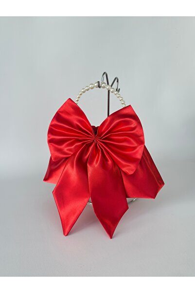 posst bag Geantă de mână pentru rochie de seară, tip portofoliu, cu fundă și perle