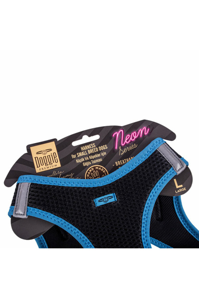 Doggie Cool Woven Neon Small Breed Dog Collar Tr-Large-Blue-42-48 cm