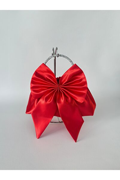 posst bag Βραδινή τσάντα χειρός Portfolio με φιόγκο και ασημένια λαβή