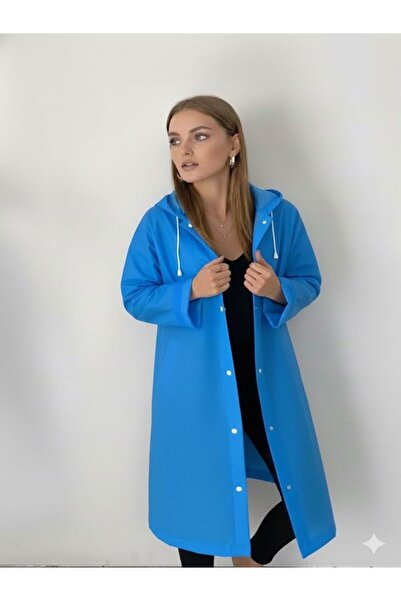 İMEXTECH Pelernă de ploaie rezistentă la vânt, unisex, albastru deschis