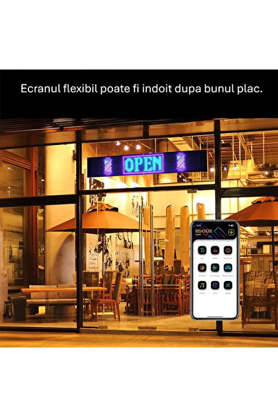 OEM LED Sign 60x12 cm, Scrolling Text, Flexible, IP65 Waterproof, Multicolor