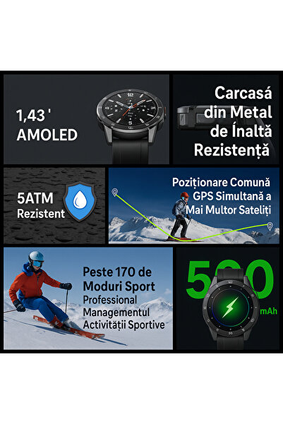 OEM DM58 GPS Smartwatch (1.43" AMOLED, 500mAh, 5ATM)