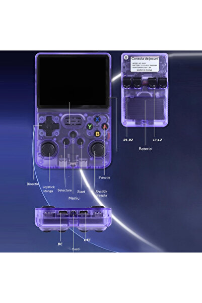 OEM R36S Retro Portable Game Console 128GB (Violet) - Linux, 3.5" IPS