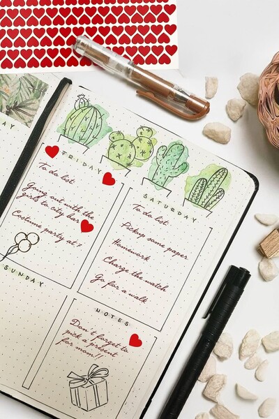 Artikel 320Pcs Red Hearts Gift Pack - Waterproof Sticker (1cm)