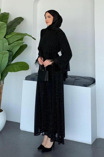 Şulemoda Giyim Rochie de seară Nefes cu pietre aplicate neagră