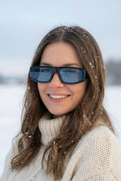 Kapin Yoyse Siyah Kemik Güneş Gözlüğü - Şeffaf Mavi Cam