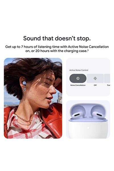 Google Pixel Buds 2a ANC Earbuds – Lightweight Fit, 20h Battery, Water Resistant