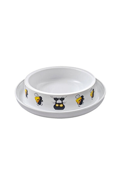 Moderna Kedi ve Fare Desenli Kedi Mama ve Su Kabı 210 Ml