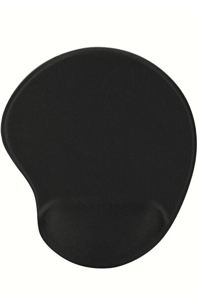 usin Oval Black Patternless Non-Slip Base Computer Notebook Mouse Pad with Wrist Support -Mausa Pad