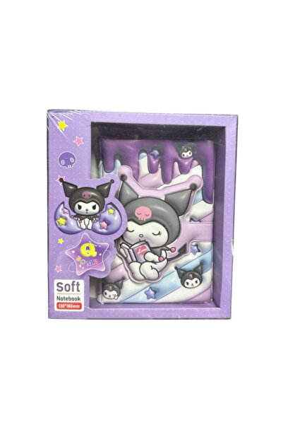 synshop Kuromi Squishy Magnet Soft Cover Striped Bookmark Spiral Notebook School Office Luxury Gift