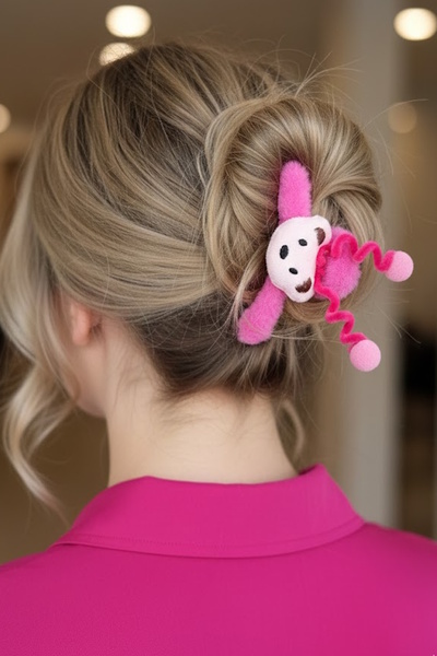 CAŞ DEKORASYON الفوشيه اللون تيدي بير أفخم مزلاج مشبك