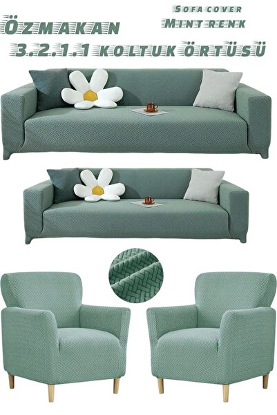 ÖZMAKAN 3+2+1+1 Husă pentru scaune elastică, anti-alunecare