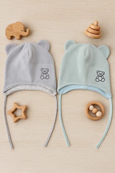 greenmoss Partea exterioară polară Partea interioară bumbac 100% % Beanie pentru bebeluși