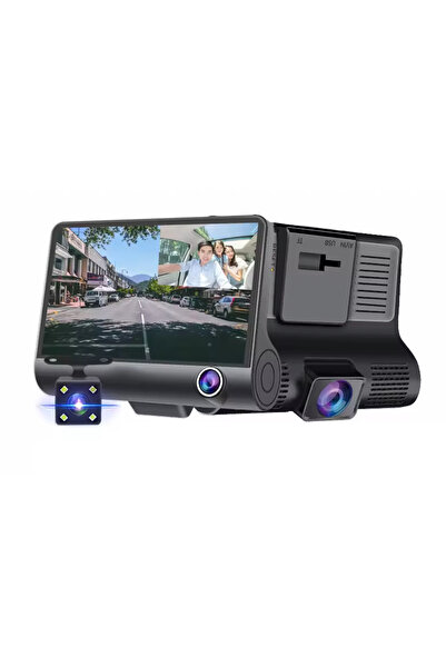 Teknova Camera auto de bord Teknova, față-spate și interior, ecran 4 inch, 1080p, unghi de 170°