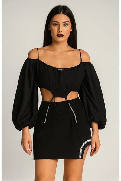 MODEL Kadın Taş Detaylı Etek