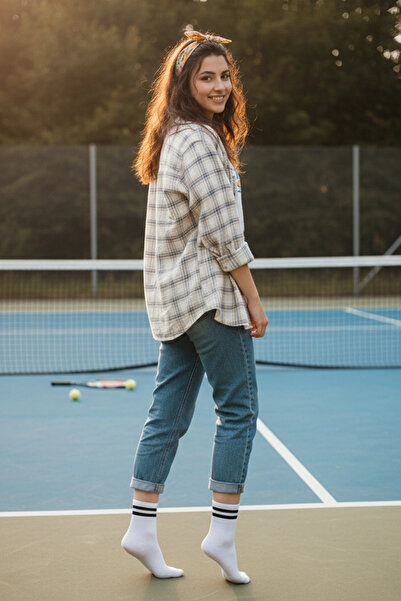 MEINE LIEBE 4’Lü Paket Çember Detaylı Kolej Tenis Çorap