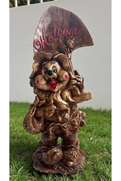 libre design Dekoratif 70cm Büyük Boy Kahverengi Welcome Cüce Ev Balkon Bahçe...